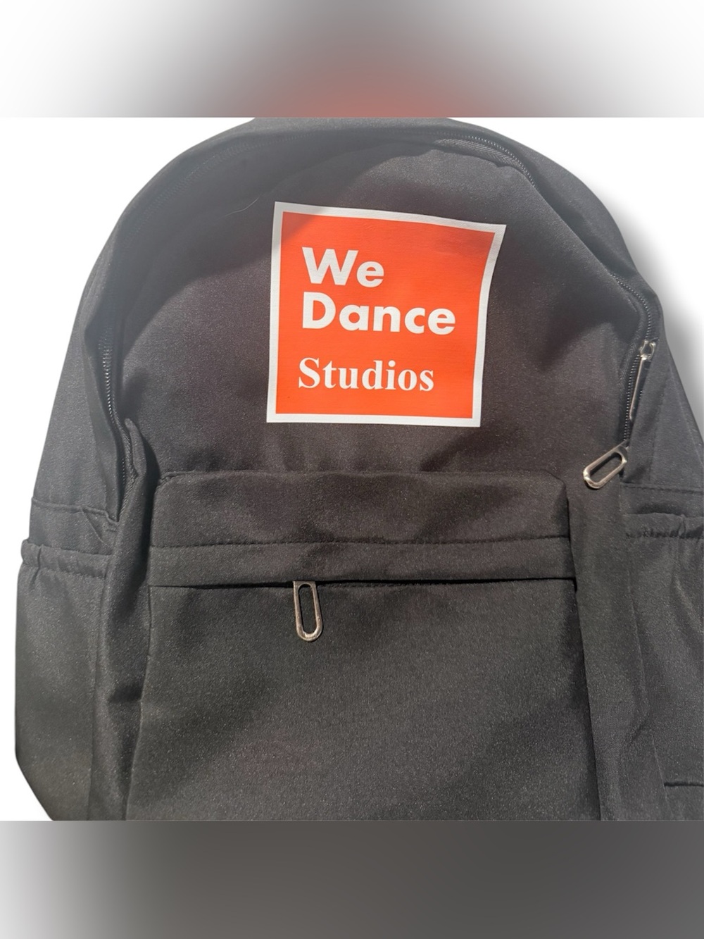 NWOT/We Dance Studios Black Backpack with Orange Logo